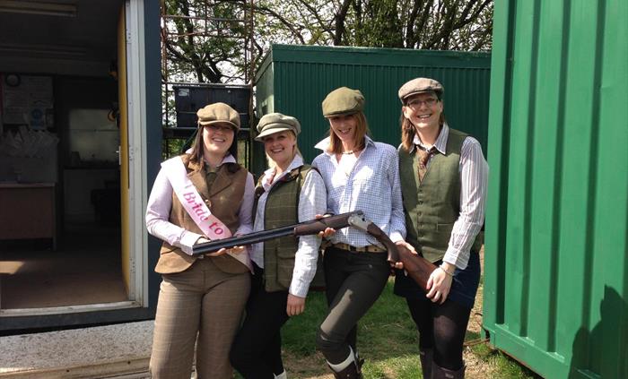 Hens Clay Shooting at Taff Valley in fancy dress